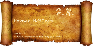 Hexner Mózes névjegykártya