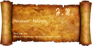 Hexner Mózes névjegykártya