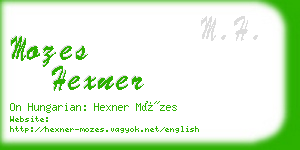 mozes hexner business card